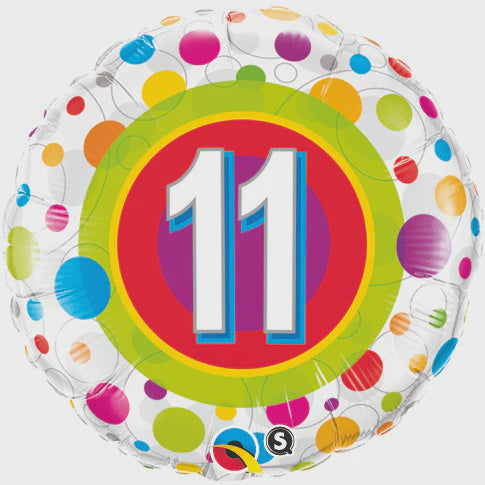 18" ROUND FOIL 11 RAINBOW CONFETTI